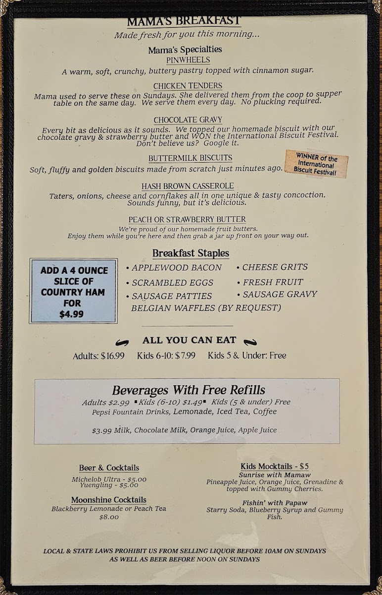 Mama's Farmhouse Menu - Image 5
